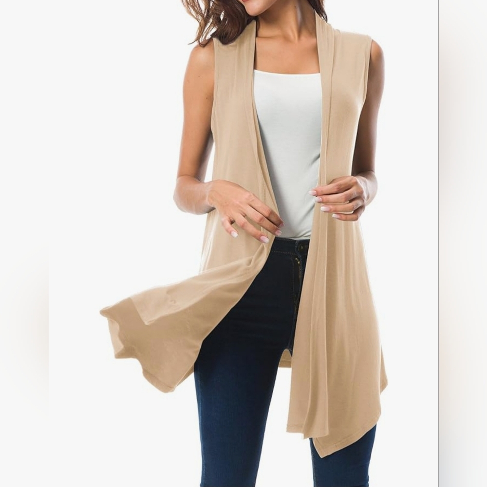 Stretchy Sleeveless Cardigan - Picture 6 of 8